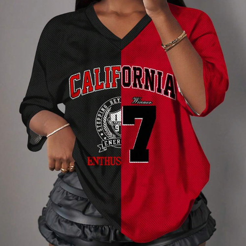 美式复古橄榄球服短袖T恤