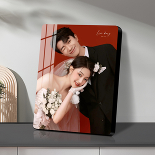 婚纱照水晶相框摆台照片定制加打印洗照片相片做成结婚照婚纱摆台
