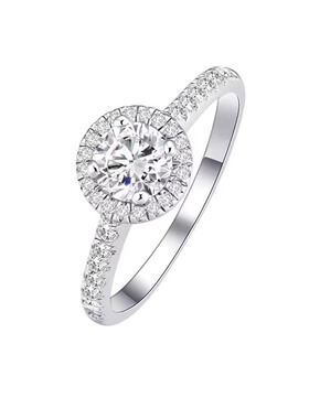 官网现货pt950铂金经典圆包钻戒钻石戒指女订婚结婚求婚送女友