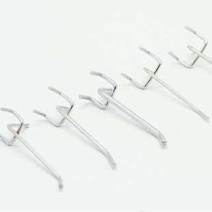 极速不锈a钢三脚挂钩超市货架挂钩洞板钩双脚饰品挂勾孔板五金配