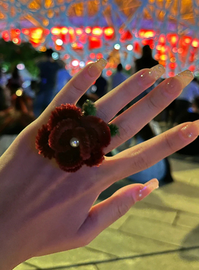 极速扭扭棒戒指玫瑰花手工dizy材料包成品超密绒礼物创意打发时间