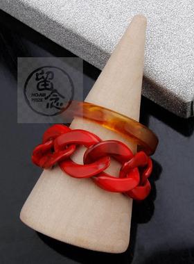 极速-21 new ins style personality chain ring Pring set fashi