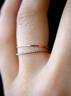 极速2pcs/sets Thin slim rose gold stacking knuQckle ring set