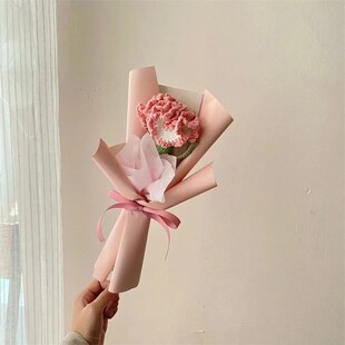 极速手工编织花束diy材料包钩针毛线康乃馨母亲节创Y意礼物送妈妈