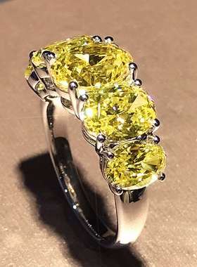 极速Amethyst Pink Diamond Ring OvCal Five Element Yellow Dia