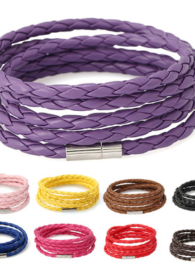 极速PU皮多层编织手錬 气质百搭女生手Q环手绳仿牛皮手饰