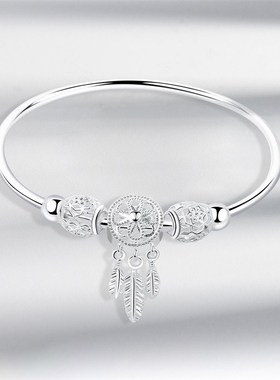 极速抖音直播爆款捕梦铃铛网手环推拉手M镯冷淡风三生三世手镯