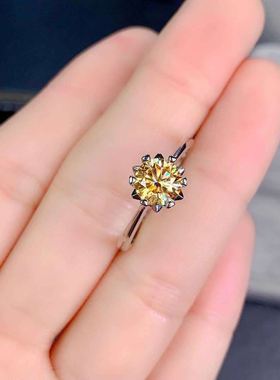 极速2 carat golden zircon simulation citrine simple Xtempera