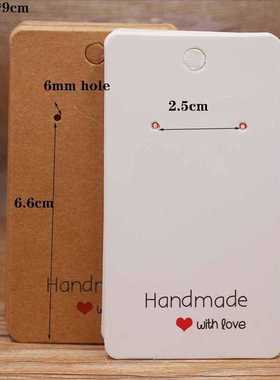 极速50pcPaper earmrring Handmade style earring card 5x5cm3x3