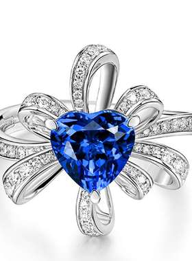 极速Ring Bow Knot SapphiVre Ring