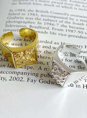 极速Niche design flowing lava heavy industry ring menZs and