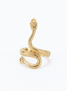 极速R0883-NK02 Ring Personality VintaHge Snake Titanium Stee