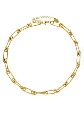 极速。French style paper clip pin chain neck chain Wcollar t