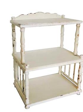 极速法式乡村白色做旧家居园艺收纳层架花园花盆T架实木陈列杂货