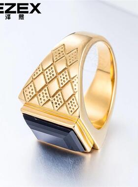 极速-R0178-NK03 Personality Fazshion Gold Sapphire Titanium