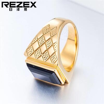 极速-R0178-NK03 Personality Fazshion Gold Sapphire Titanium