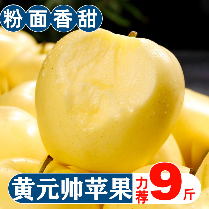 正宗黄元帅苹果9斤新鲜水果应当季粉面辅食果农直供整箱包邮