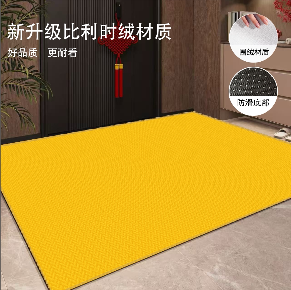 金色招财进宝入户门垫防滑脚垫图片
