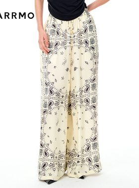 【戴燕妮同款】MARRMO/马髦 2025夏季新款佩斯利纹丝巾印花阔腿裤