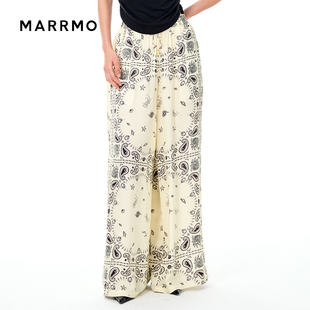 【戴燕妮同款】MARRMO/马髦 2025夏季新款佩斯利纹丝巾印花阔腿裤