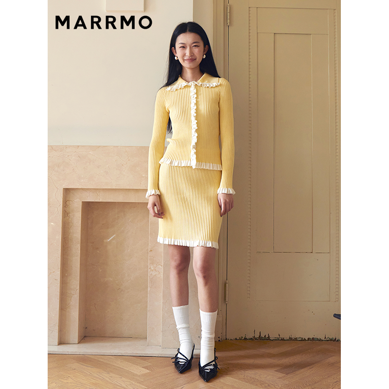 MARRMO马髦修身开衫半裙时尚套装