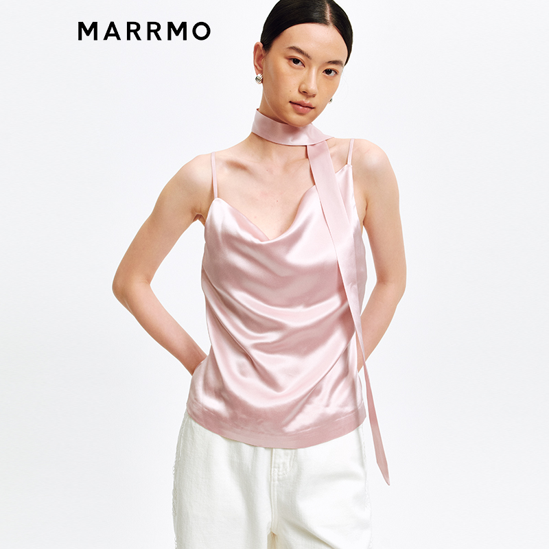 MARRMO/马髦飘带醋酸吊带上衣
