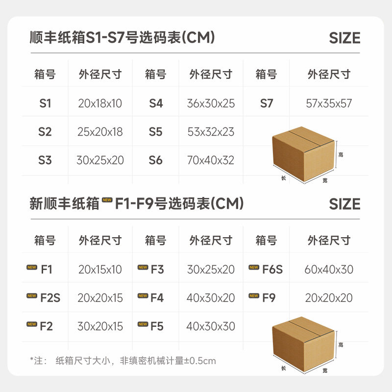 顺丰纸箱快递专用f6s f5f4f3f1外贸搬家打包箱4号6号白色箱子