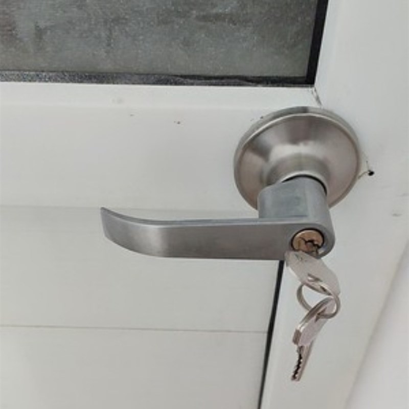.彩钢门锁三杆式卧室塑钢门卫生间门锁具通用形泡沫门锁球形锁钢