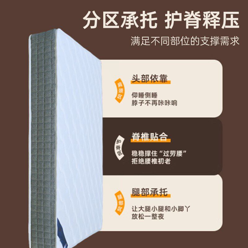 乳胶床垫软硬适中独立弹簧压缩床垫家用卧室超软加厚软垫180200