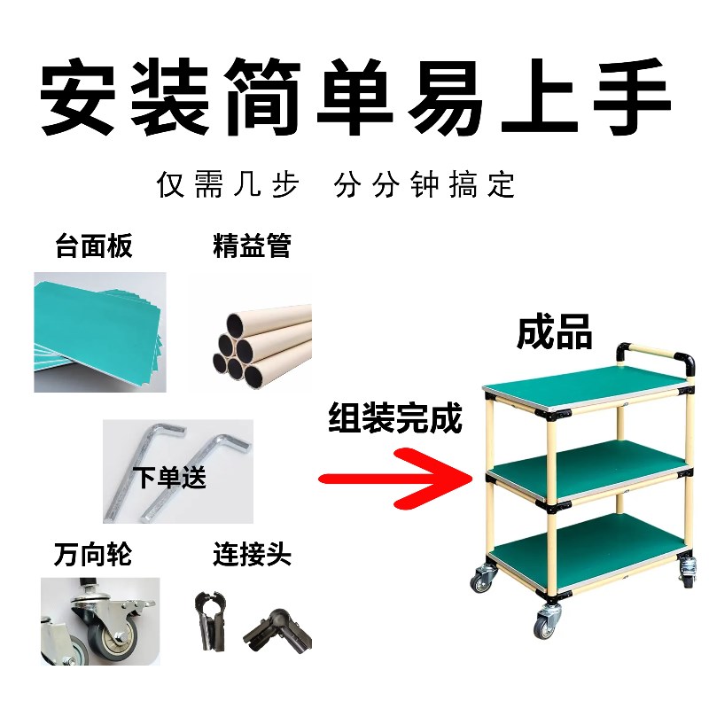 防静电周转车工厂移动小推车精益管工具车多层车间手推物料架定制