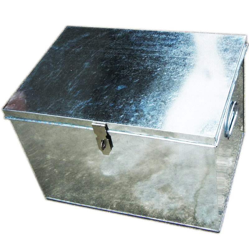 储物箱带锁收纳盒子箱子铁皮箱金属书箱不锈钢工具箱铁箱子长方形