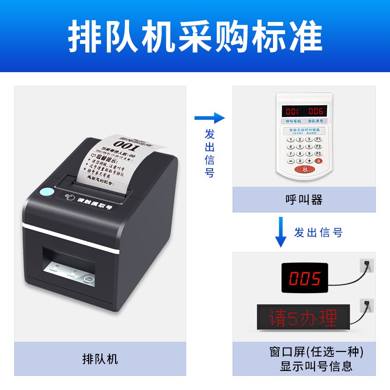 医院无线取号机小型排队叫号机诊所餐饮取票机简易型叫号系统自助