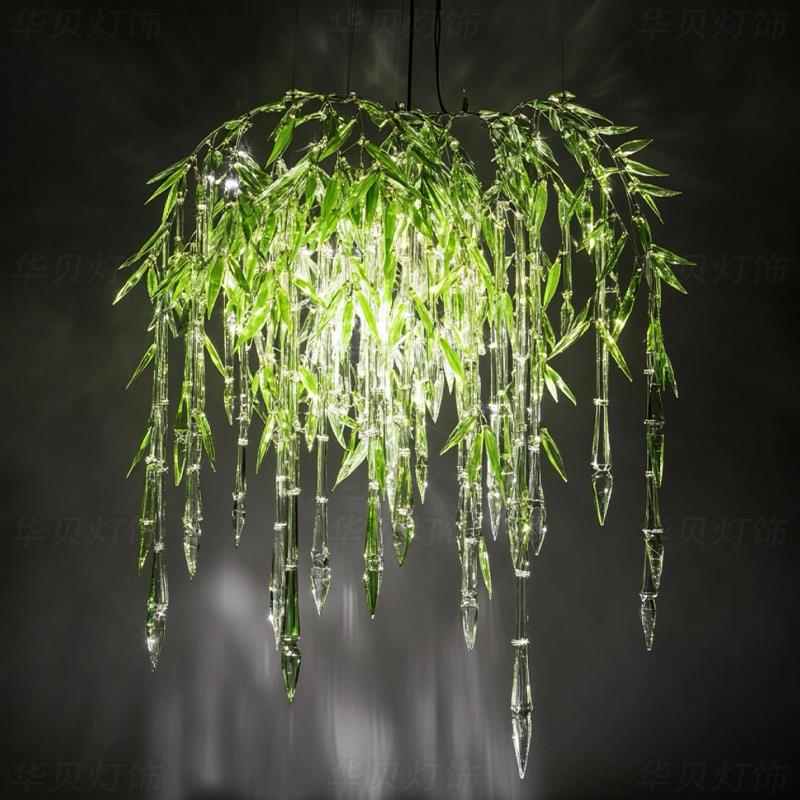 豪宅新款花枝水晶吊灯后现代轻奢别墅客厅饭厅吧台树枝造型吊灯