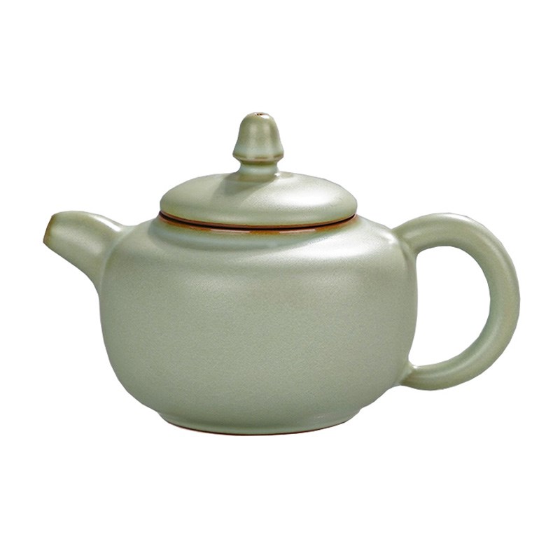 汝窑德钟壶景德镇泡茶茶壶单壶陶瓷仿古手工青瓷开片可养礼盒装