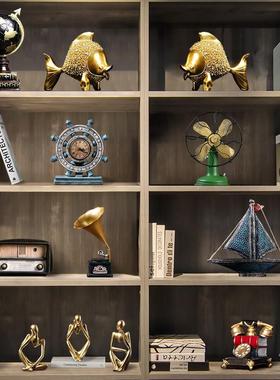 客厅摆件高端大气上档次现代轻奢高档酒柜装饰品摆设展示柜工艺品