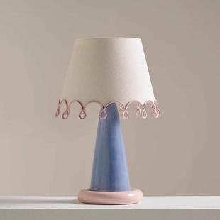 奶油风LOOP拼色台灯可爱少女感北欧设计师卧室床头装 饰气氛灯