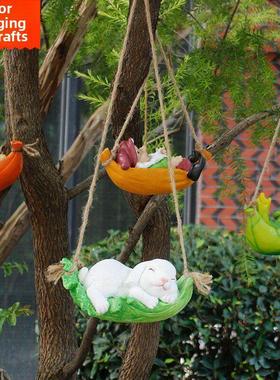 入口花园庭院树脂创意人造动物户外装饰房屋阳台园艺景观树挂件