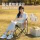 户外折叠椅加高月亮椅钓鱼露营椅子便携式 躺椅沙滩钓鱼野餐椅凳