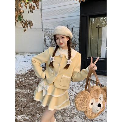 秋冬学院风小个子娃娃领