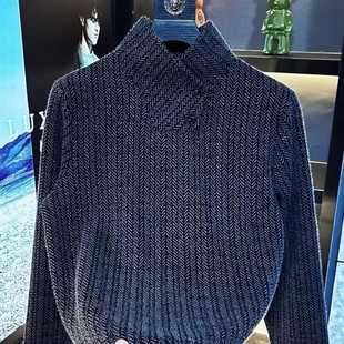 VESTIGE2025秋冬季男士纳帕领时尚潮流卫衣修身保暖打底衫