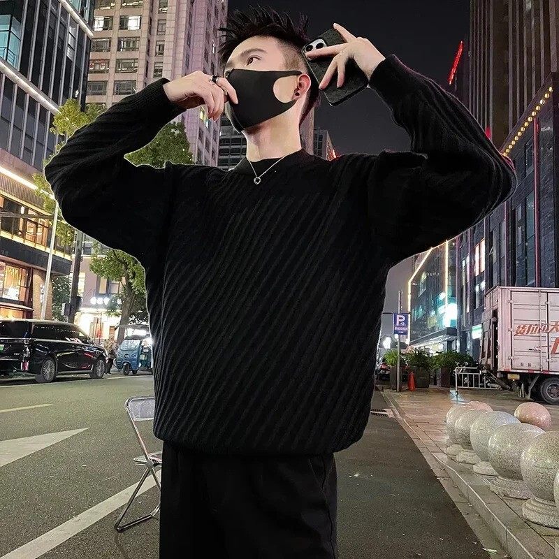 财俊轻奢男装重磅肌理感毛衣男斜条纹打底衫线衣新款秋冬季内搭,男装,针织衫/毛衣,淘宝优惠券,粉丝福利购,淘宝优惠卷
