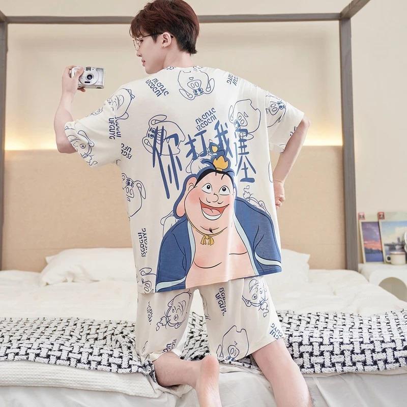 麦芽母婴好物159初中学生大童大码套装可外穿睡衣男士夏季短袖薄