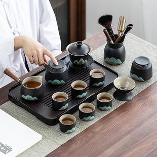 家用中式 功夫茶具套装 轻奢高档办公室会客陶瓷泡茶壶茶杯小套礼盒