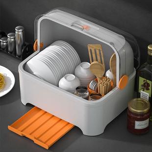 餐具碗碟置物架碗柜带盖 厨房碗筷收纳盒放碗箱小型家用沥水碗架装