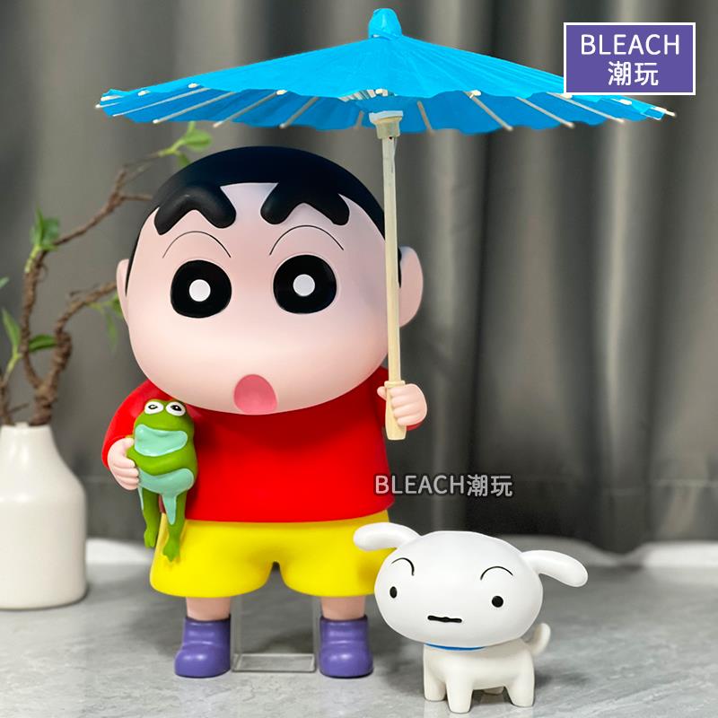 【BLEACH潮玩】大号蜡笔小新1比1小白青蛙雨伞家居周边摆件大手办