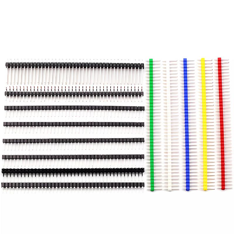 单排针双排针圆铜排针2.54MM 1.27 2.00间距1*40P直针插计弯针pin