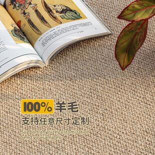 羊毛地毯客厅沙发茶几圆垫椅垫卧室床边飘窗轻奢家用纯色加厚定制