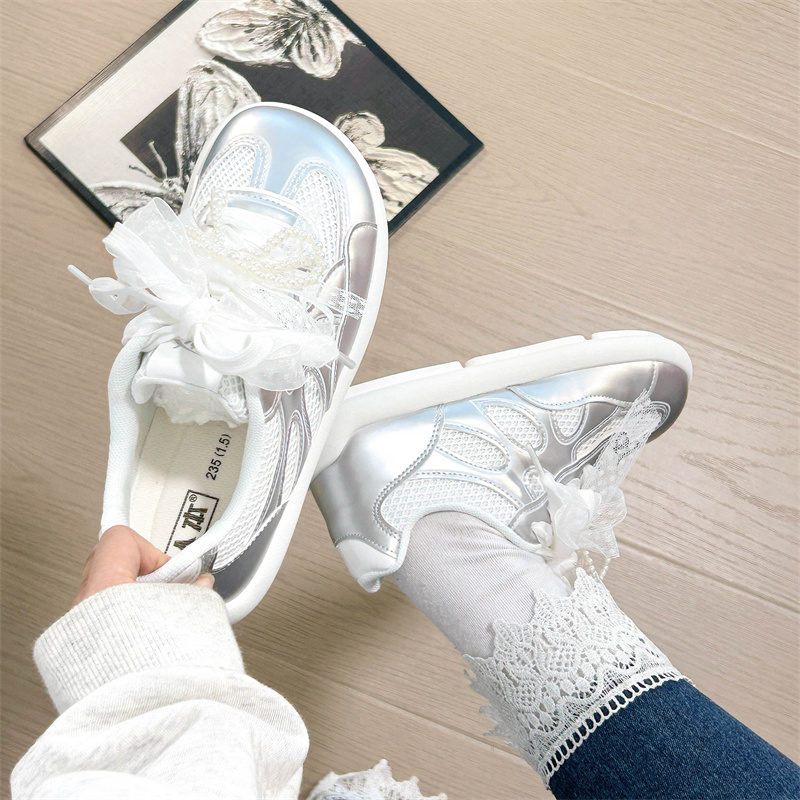 人本银色芭蕾德训鞋女2025新款