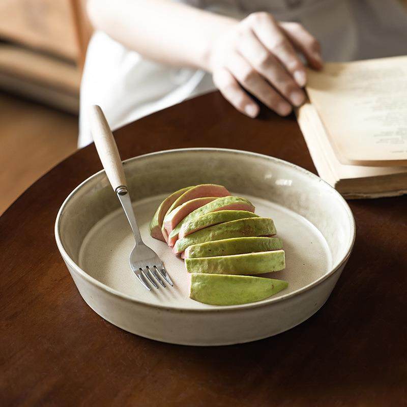 喜欢复古的不要错过陶瓷深盘客厅水果盘西餐意境家用菜盘餐具盘子