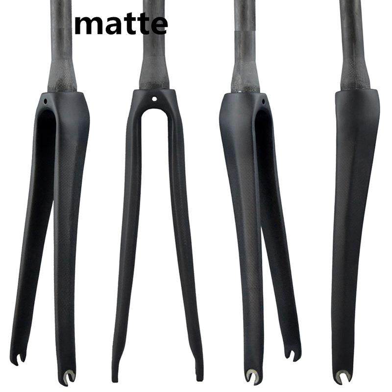 厂家供应公路碳纤维前叉公路自行车700C锥管前叉亮光消光锥形